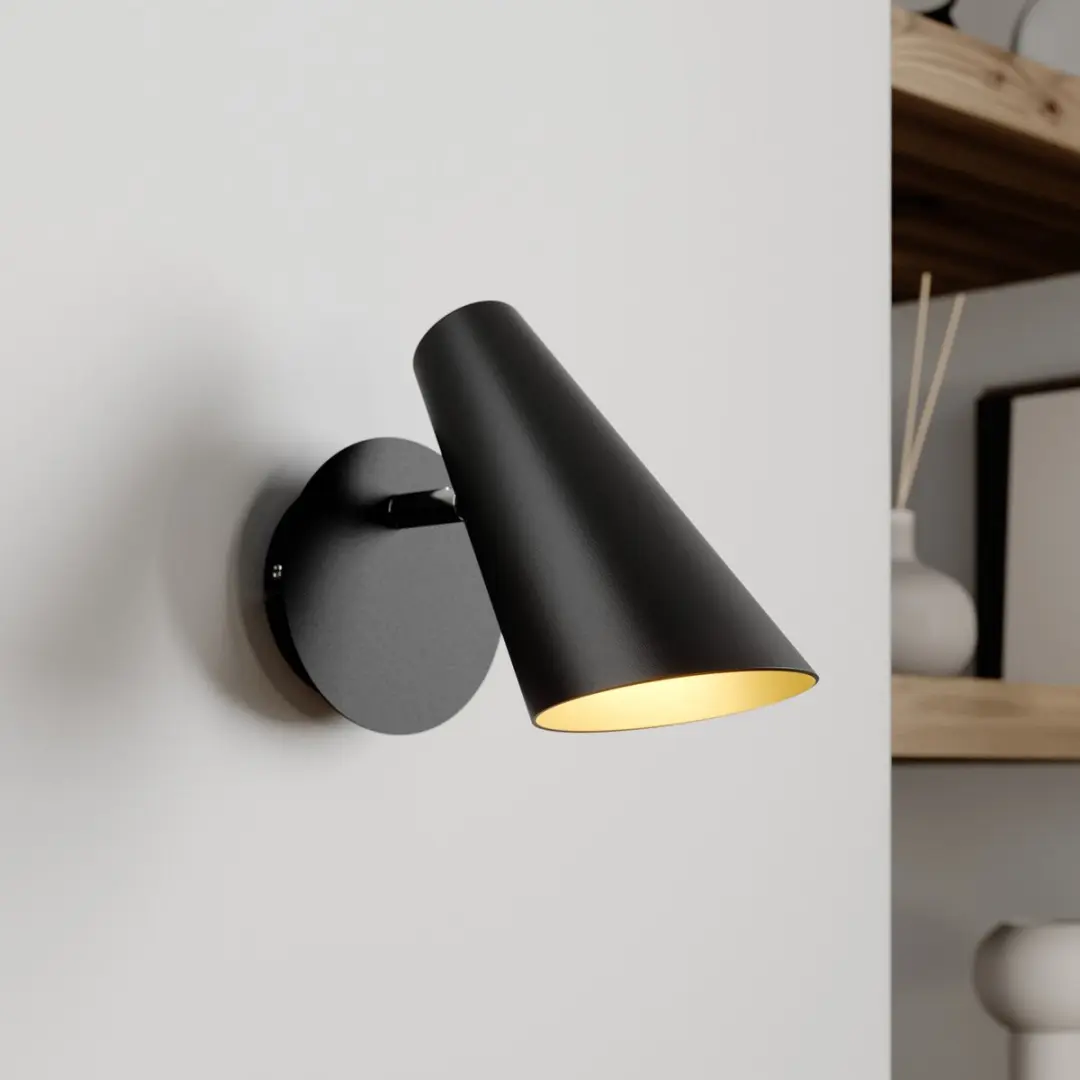 Lucande Wandlamp Metaal 1 Lichtpunt GU10 - 28W - Zwart/Goud