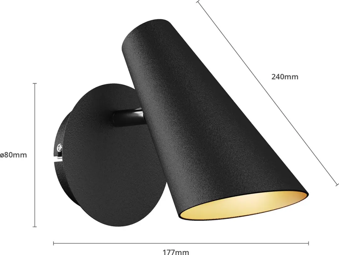 Lucande Wandlamp Metaal 1 Lichtpunt GU10