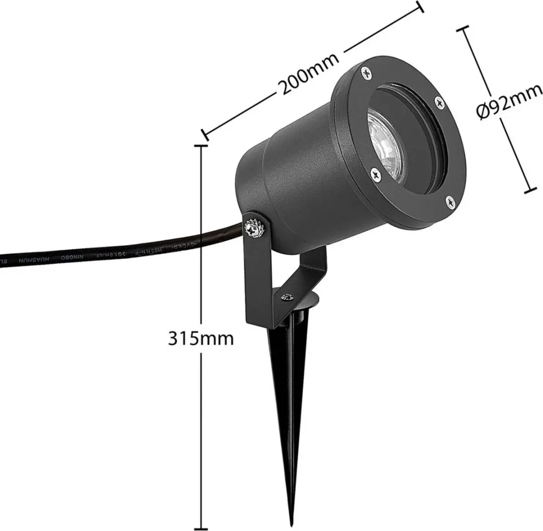 Lindby Buitenspot GU10 35W - Donkergrijs