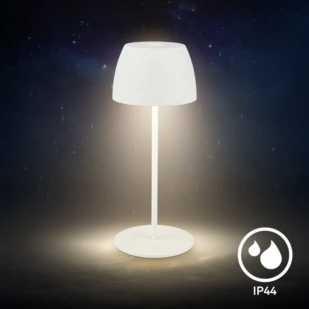 Briloner Serina Mini Oplaadbare Tafellamp - Ø8cm Wit