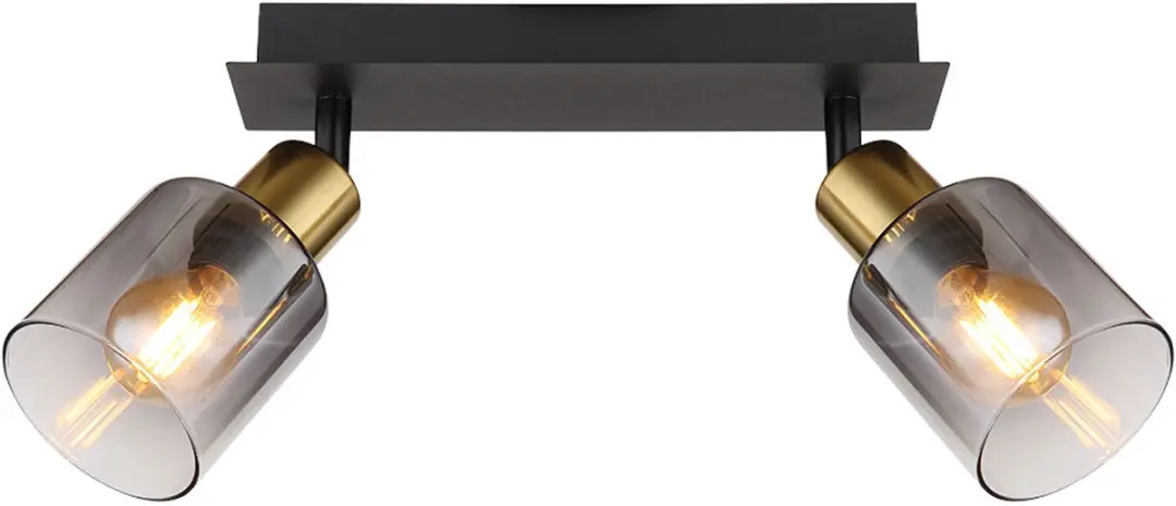 Globo Plafondlamp 2-pits Zwenkbaar - Zwart/Goud - 2x E14