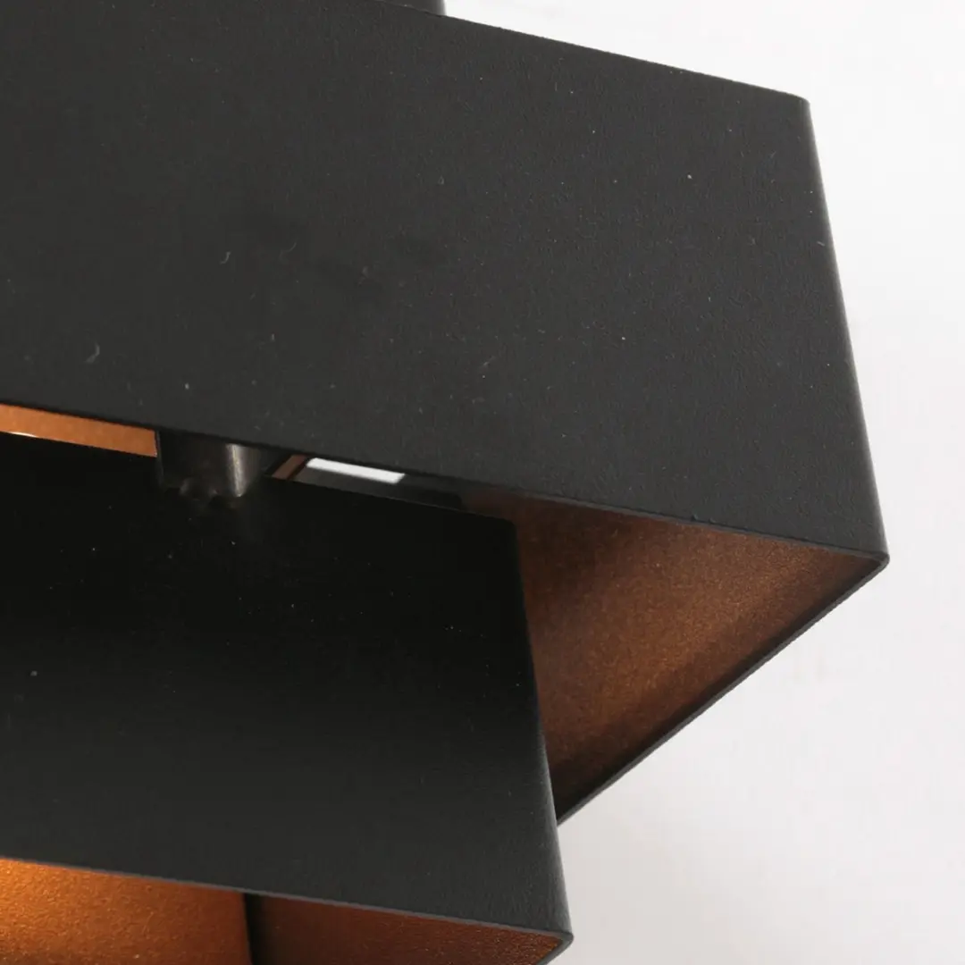 Steinhauer Muro 3367ZW Wandlamp - 2 Lichtpunten - Zwart/Goud