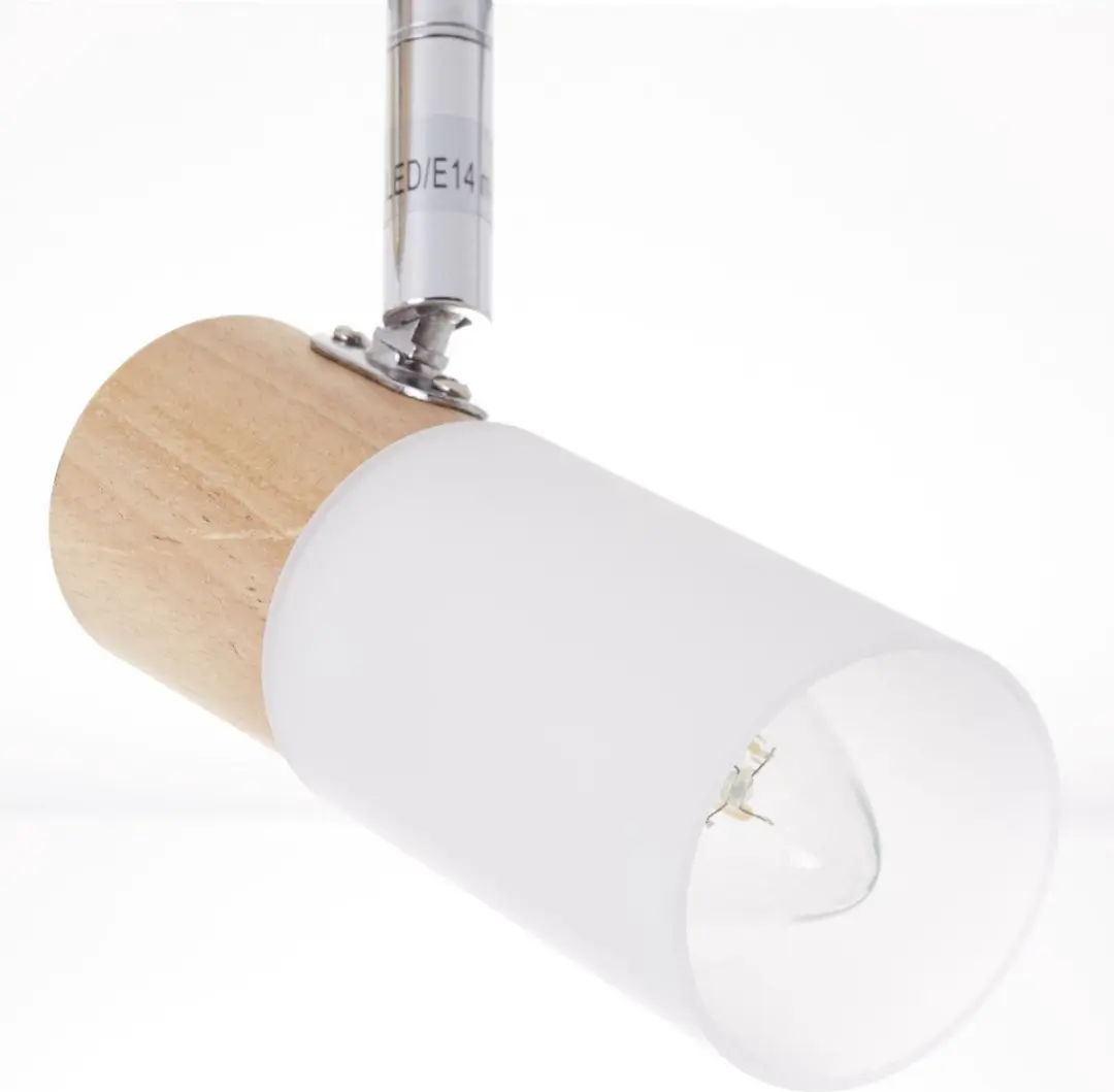 Brilliant BABSAN Plafondspot 3x - Ø20cm - Chroom/Hout