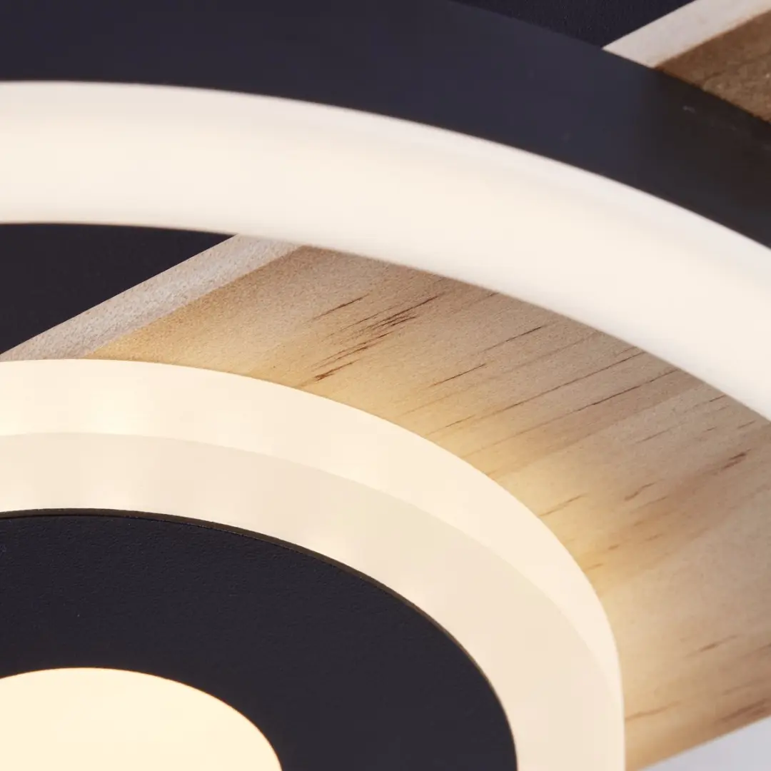 Brilliant Maureen Plafondlamp LED 12W - Zwart Hout