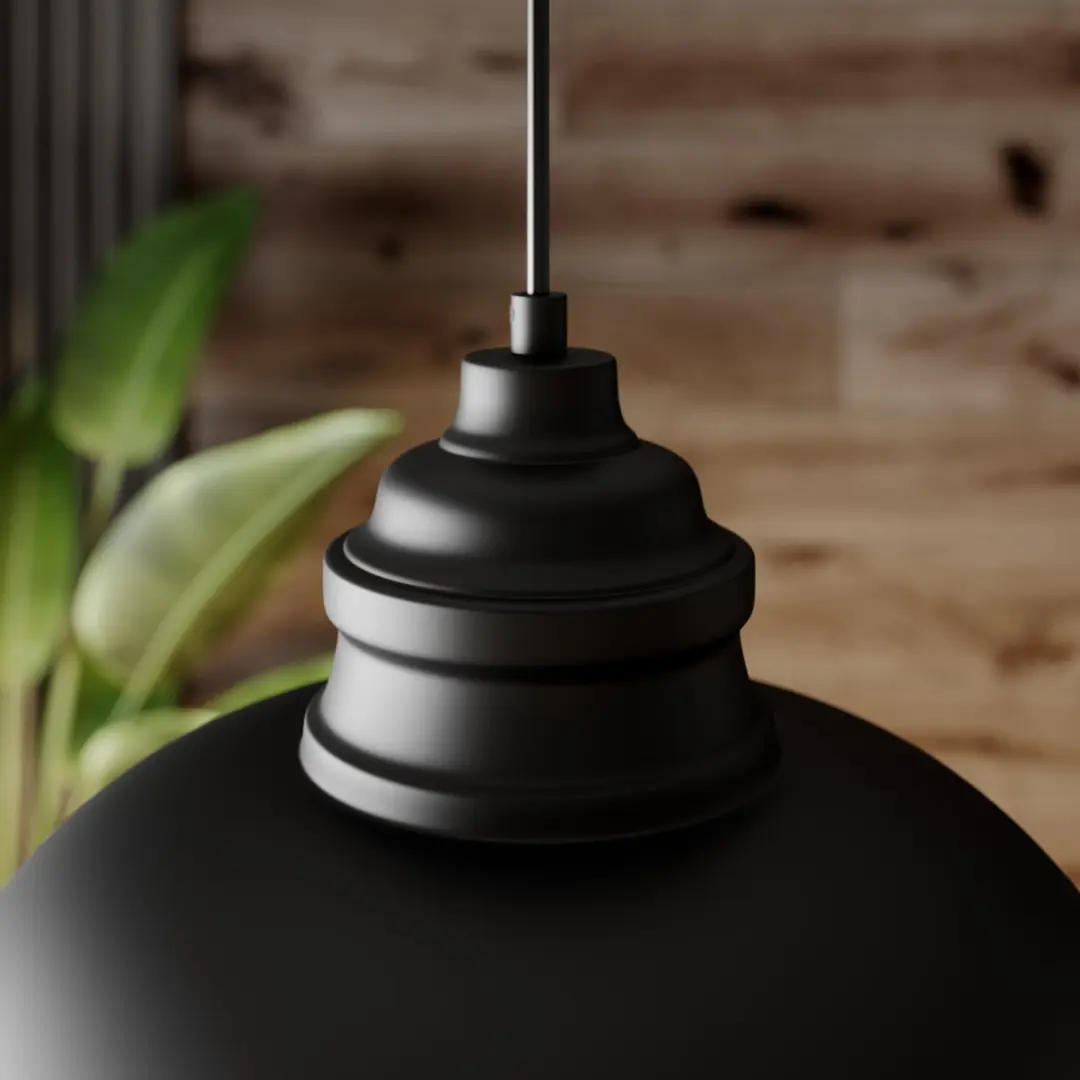 Lindby Hanglamp Metaal 1 Licht E27 - 19cm - Matzwart/Wit