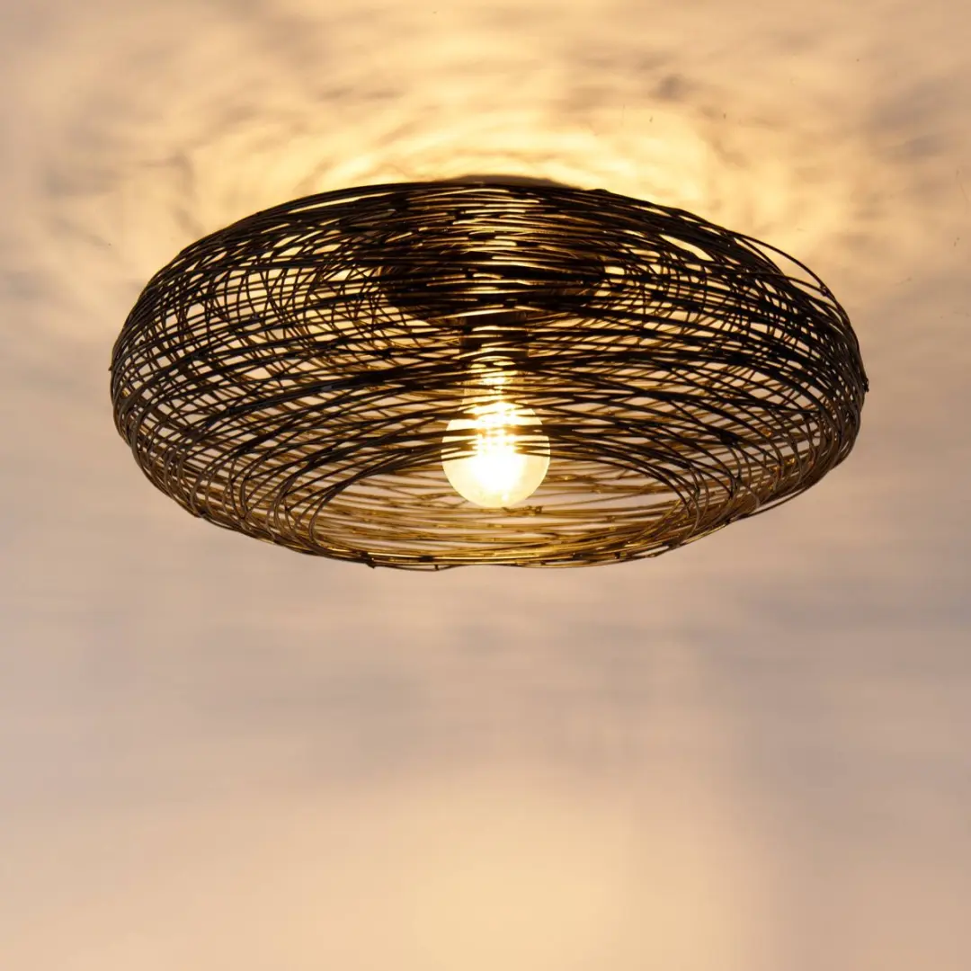 Lindby Plafondlamp IJzer 40cm - Zwart