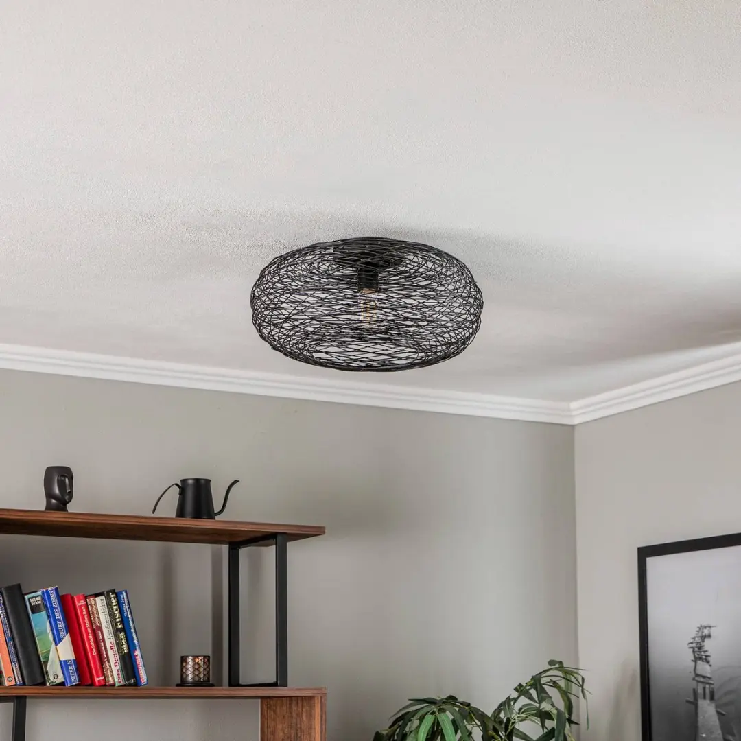 Lindby Plafondlamp IJzer 40cm - Zwart