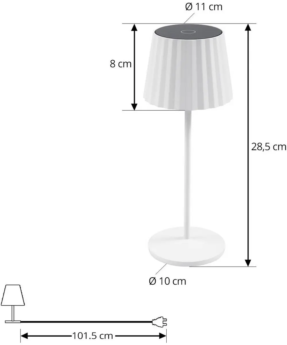 Lindby Terraslamp 1 Licht - 28,5 cm - Wit Mat