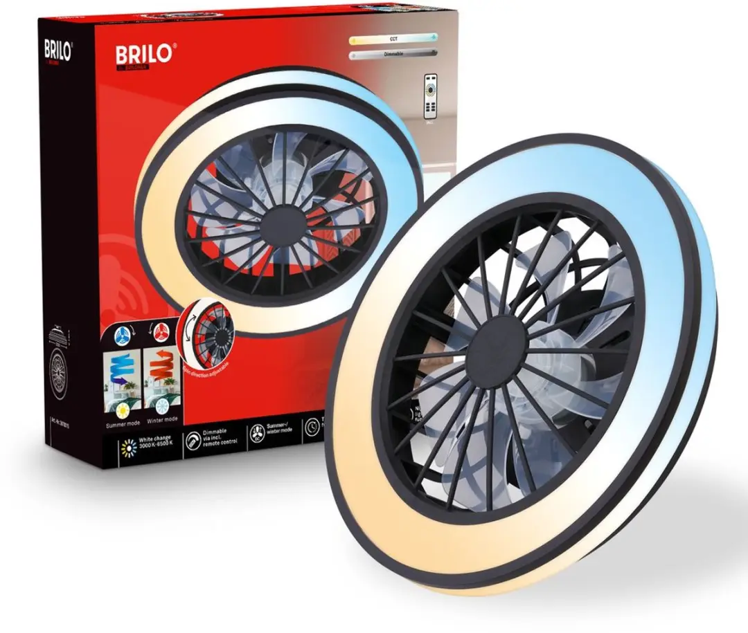 Briloner Venturo Plafondventilator met LED Verlichting 38cm