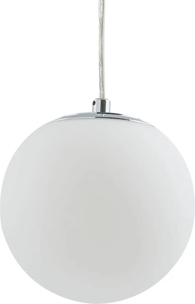 Lucande Hanglamp 1 Licht - 15cm Glas - Chroom