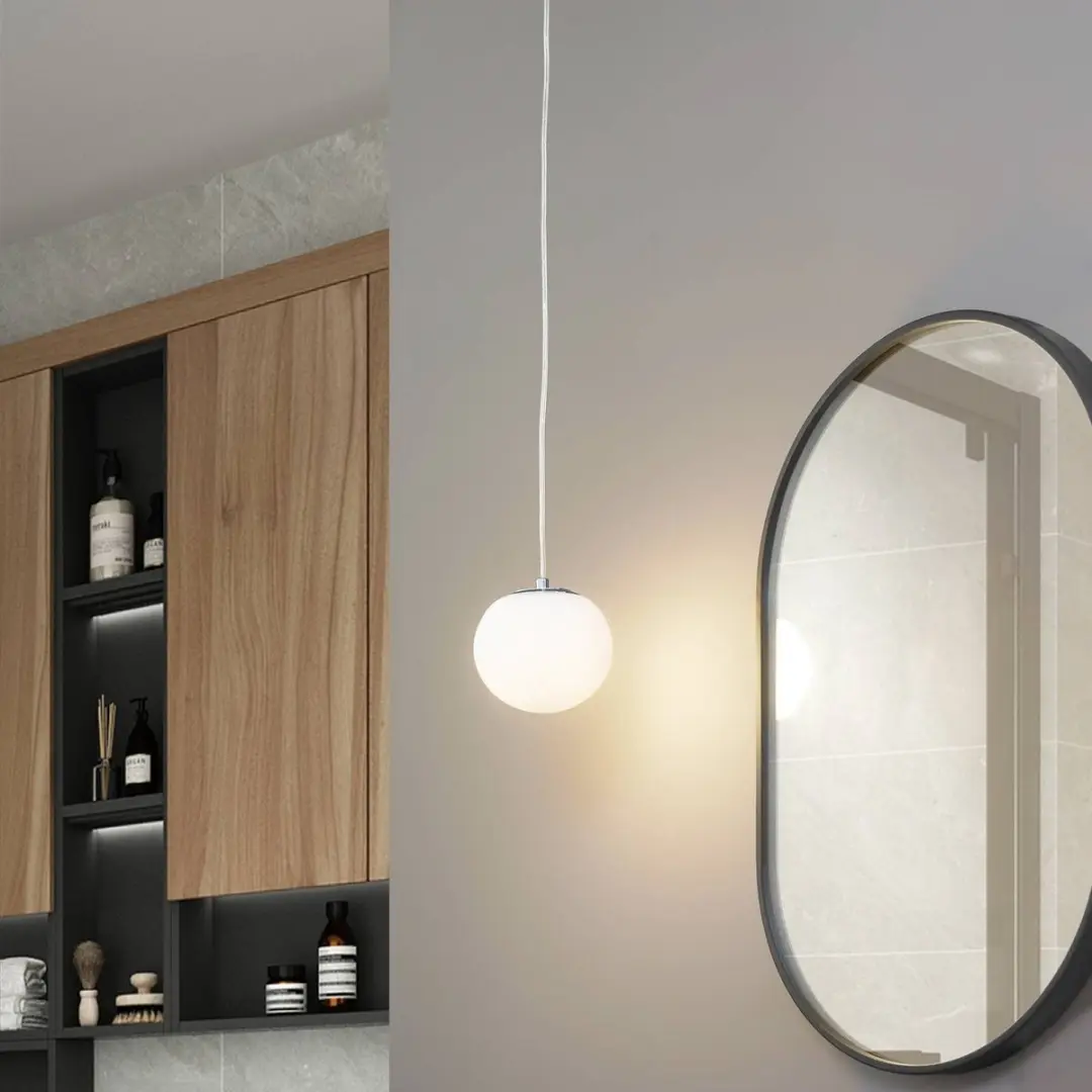 Lucande Hanglamp 1 Licht - 15cm Glas - Chroom