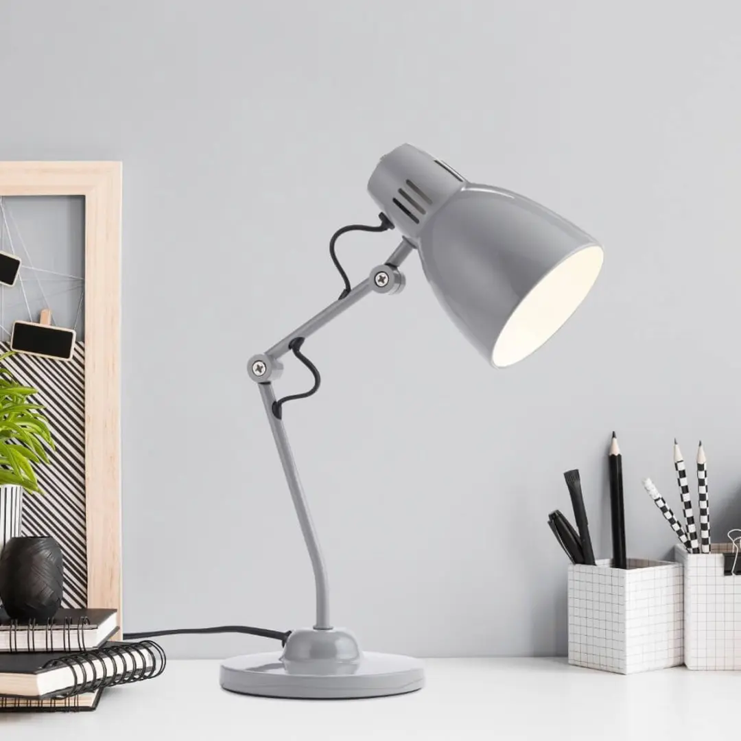 Brilliant Bailie Tafellamp 38cm Grijs - 1x E14 40W