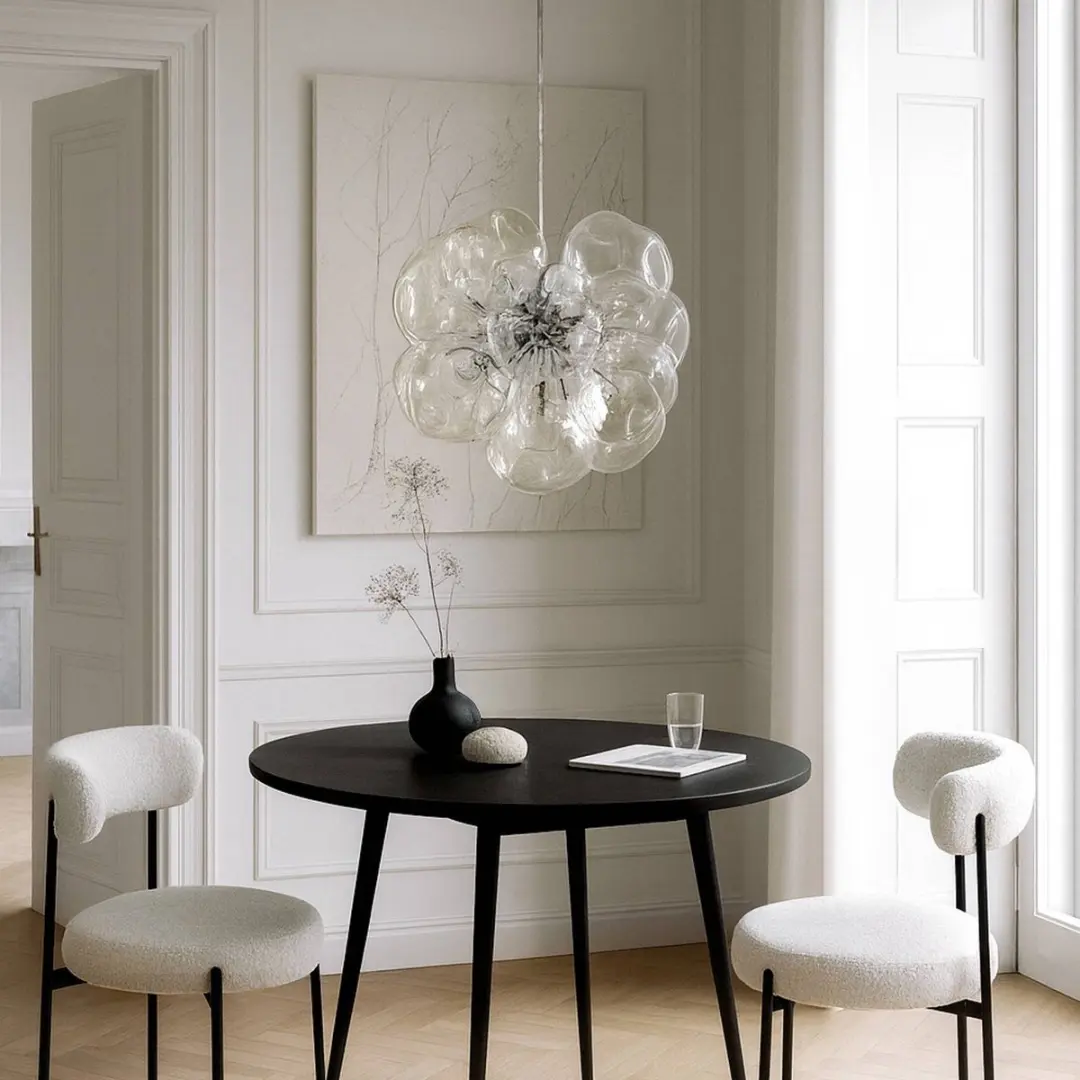 Lucande Hanglamp 5-lichts Glas 40cm G9 - Transparant/Chroom