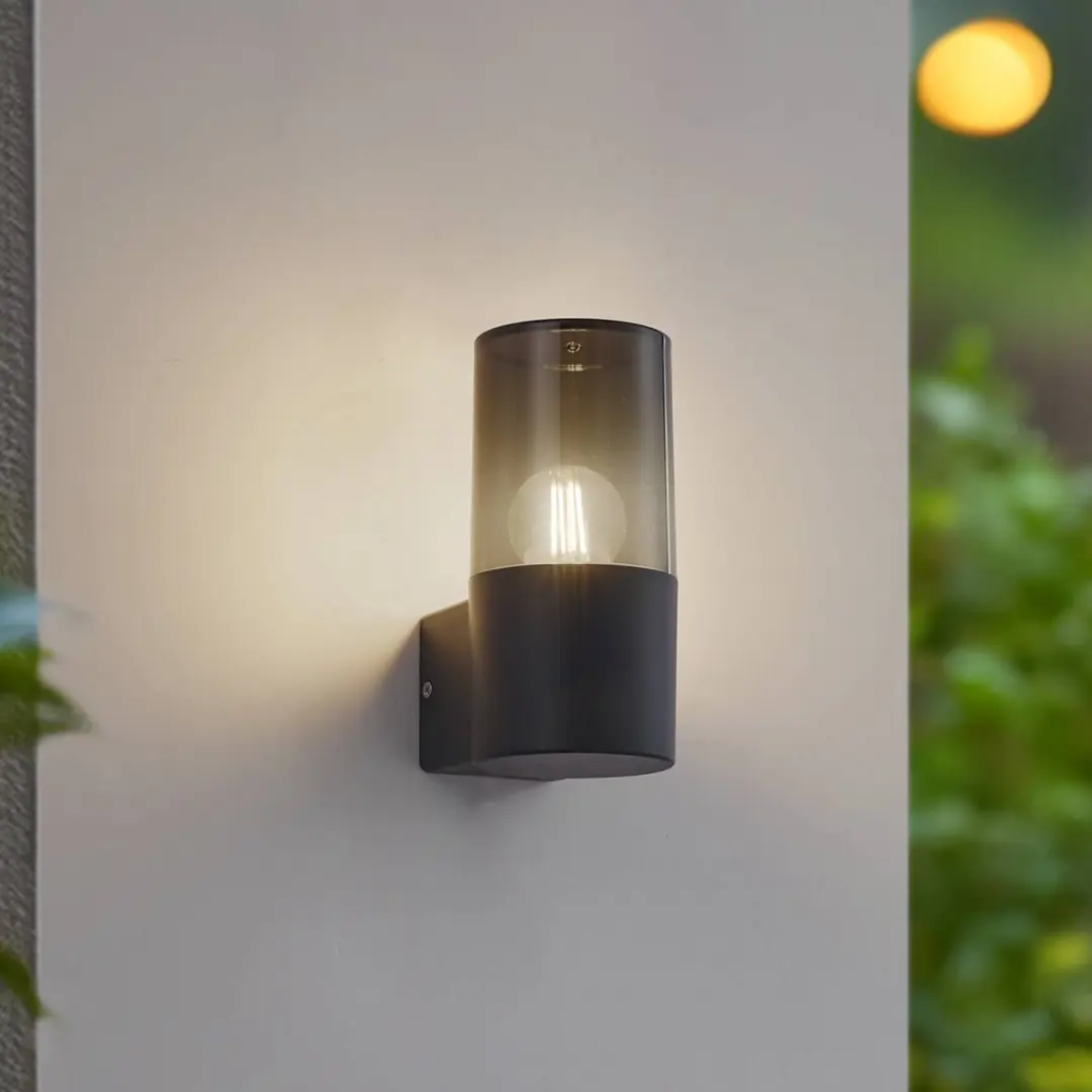Lindby Wandlamp Buiten 1 Licht E27 - Rokerig Grijs