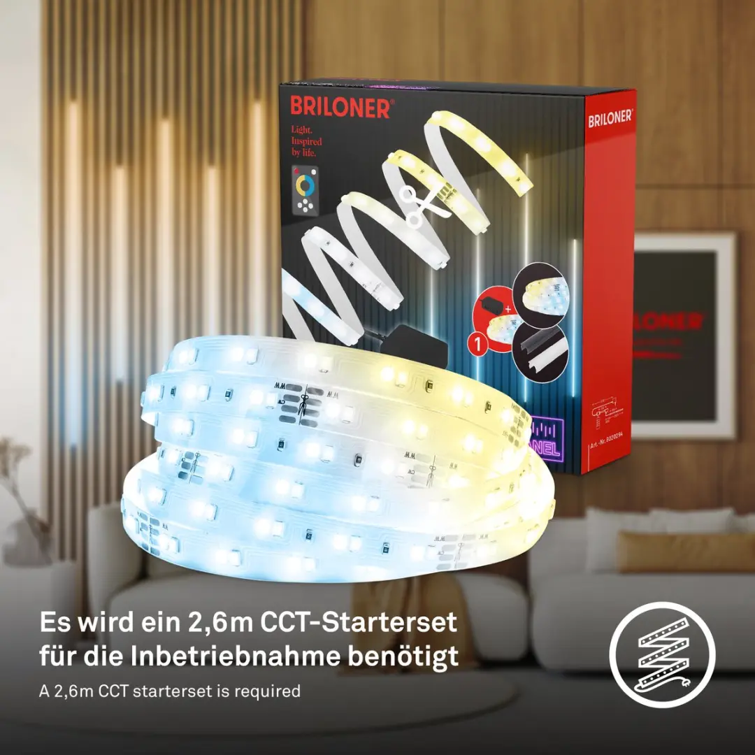 Briloner LED Strip Uitbreidingsset 2,6m CCT - 8021294 - Wit