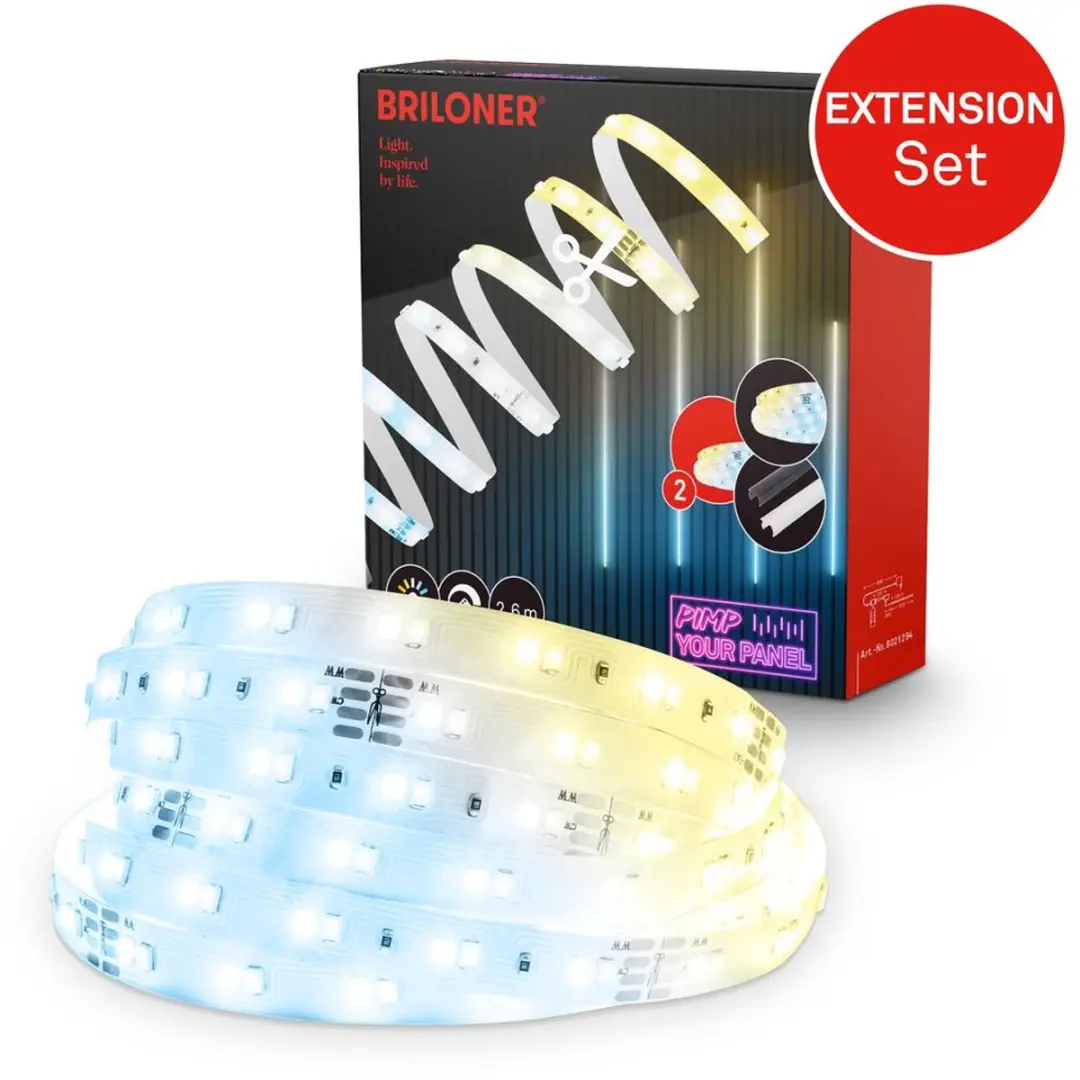 Briloner LED Strip Uitbreidingsset 2,6m CCT - 8021294 - Wit
