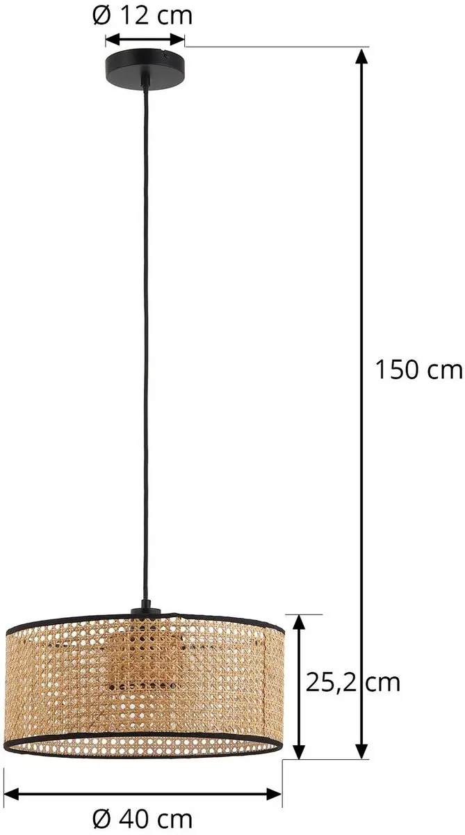 Lindby Hanglamp Bamboe 17cm - E27