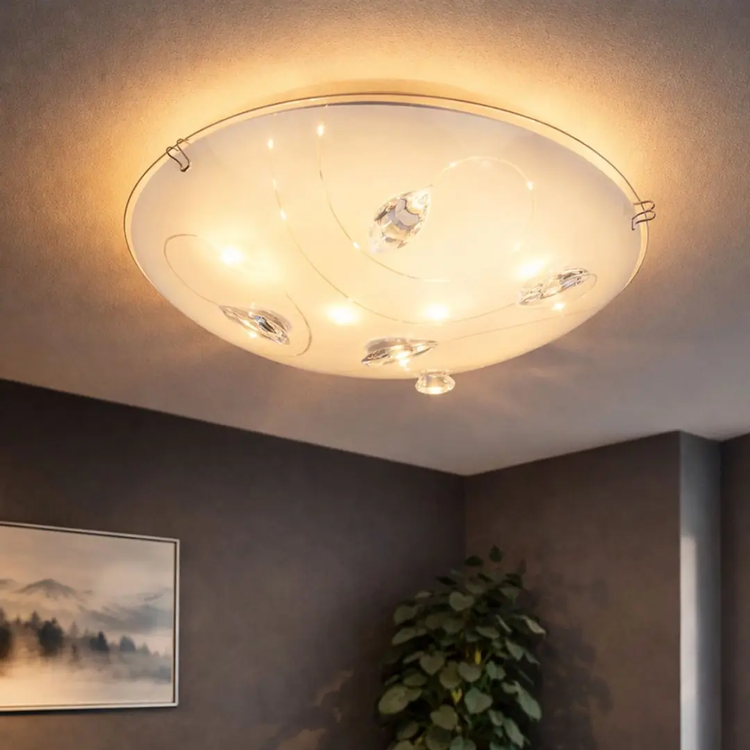 Globo LED Plafondlamp Kristal 8W Warm Wit Ø25cm