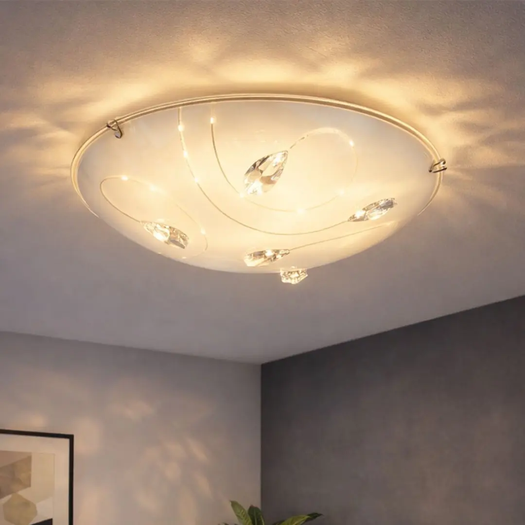 Globo LED Plafondlamp Kristal 8W Warm Wit Ø25cm