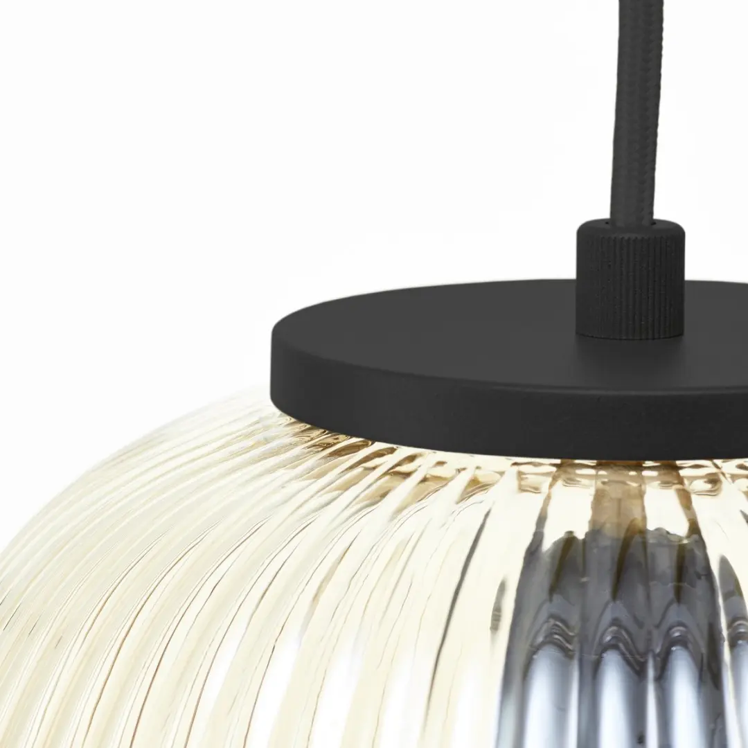 Brilliant Kaizen Hanglamp 3-lichts - Glas - Amber/Zwart
