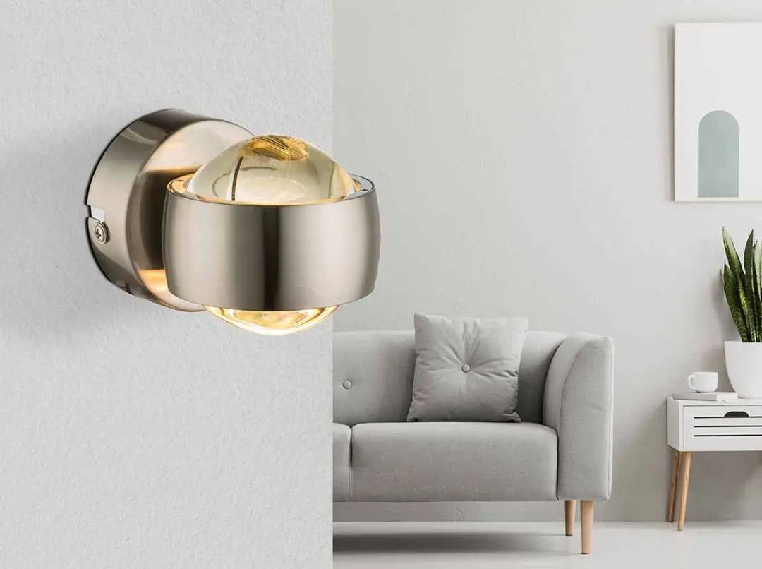 Globo Randi Wandlamp Nikkel - 2 Lichtpunten Ø8cm LED