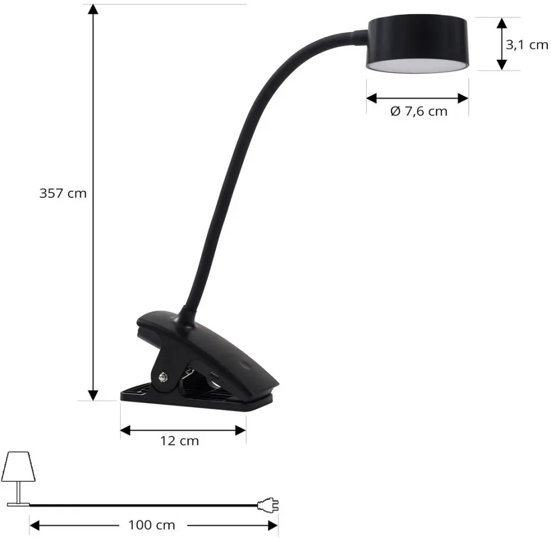 Lindby Klemlamp met dimmer 1 Licht