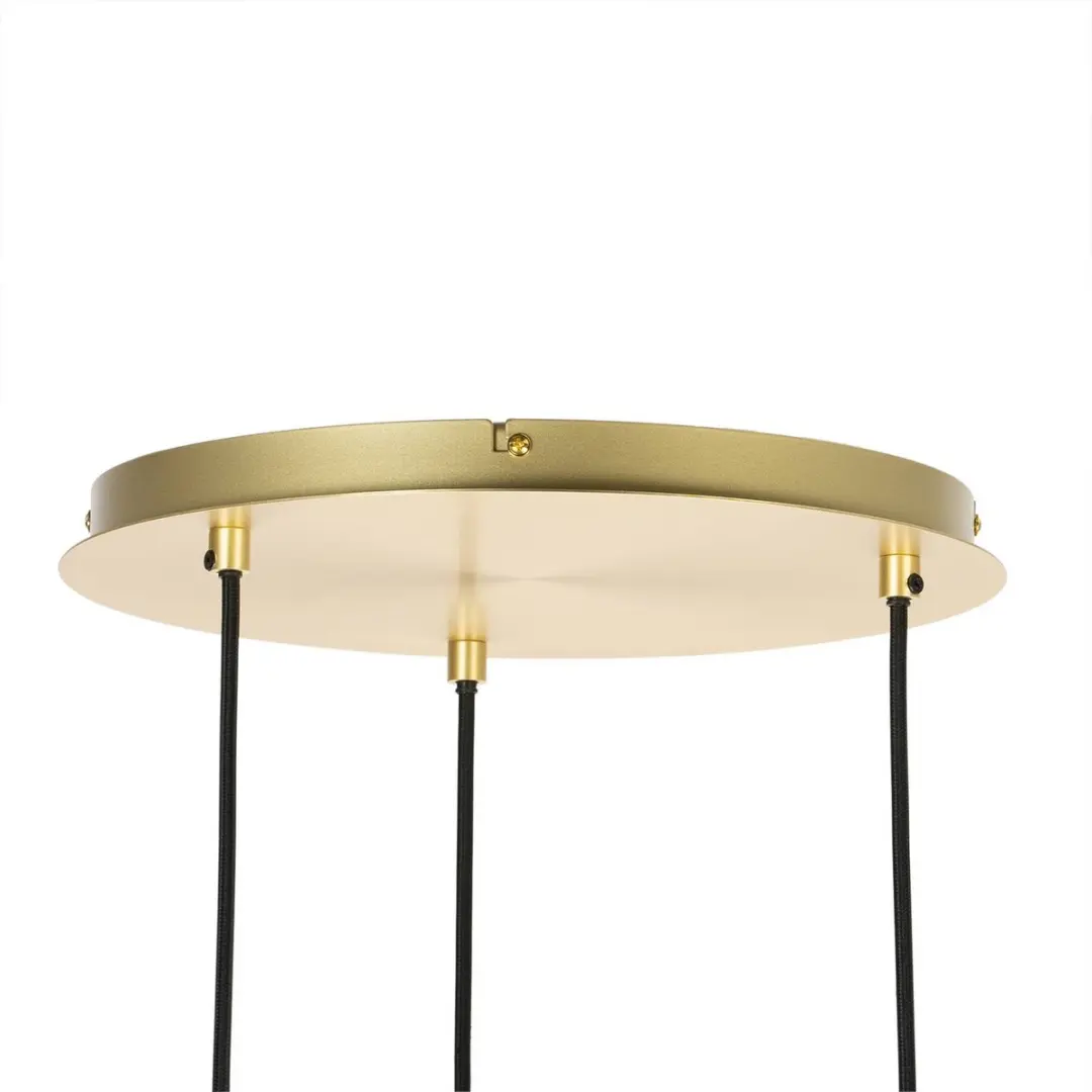 Lucande Hanglamp 3-Lichts G9 - Messing/Zandwit