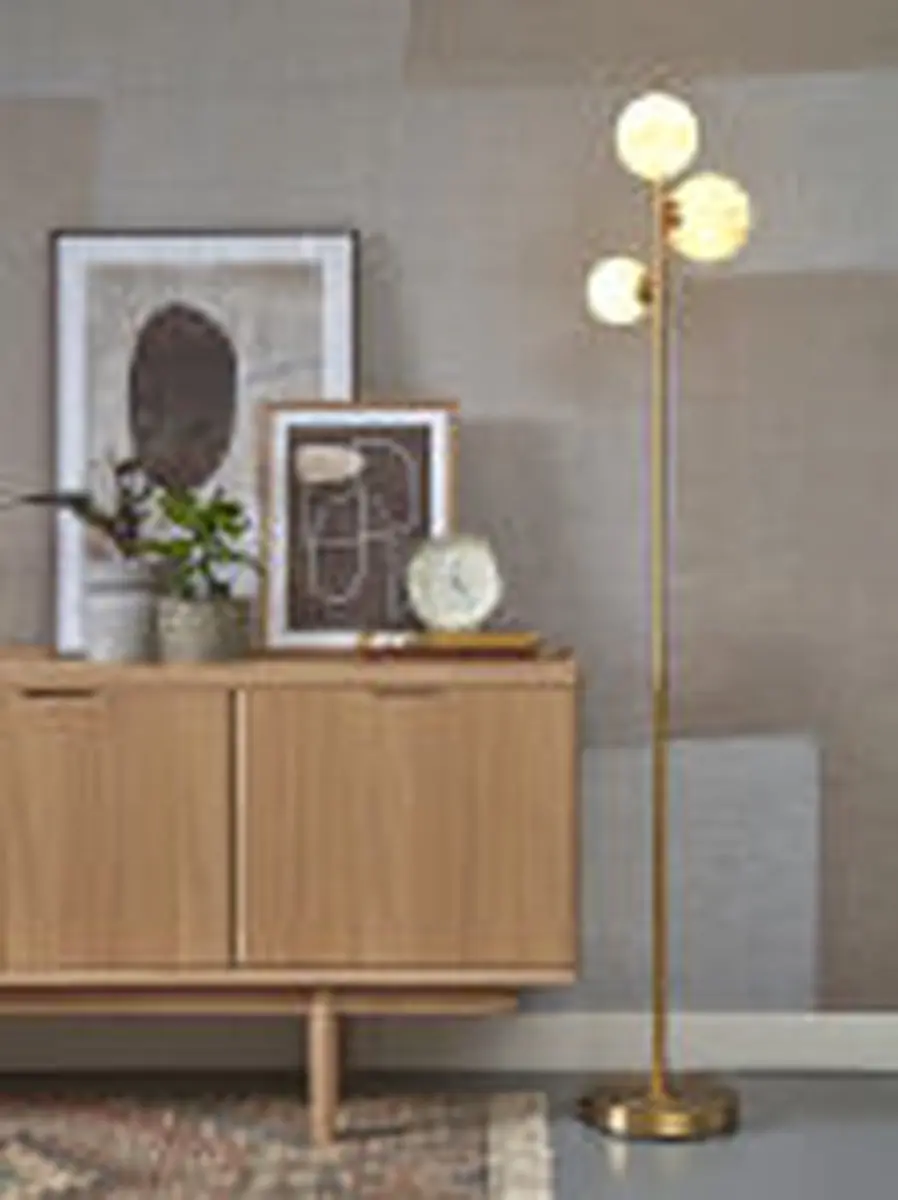 it's about RoMi Carrara Vloerlamp - Goud/Wit - 3x84W