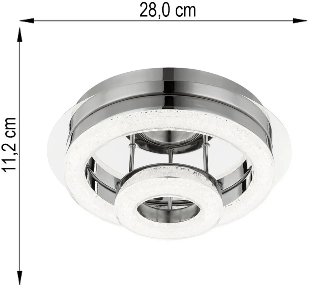 Globo 49223-18 LED Plafondlamp Kristal - 18W - Zilver