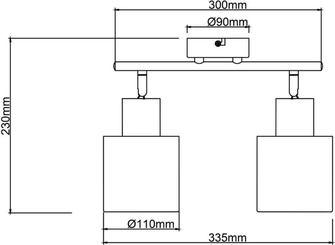 Brilliant Spot Weald 2-vlammig - 2x E27 40W - Zwart/Rook/Hout