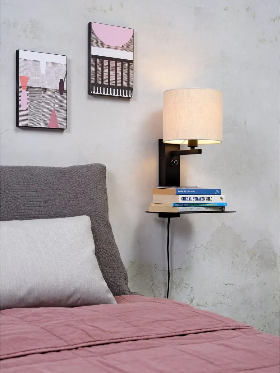 it's about RoMi Wandlamp Florence Naturel/Zwart - afbeelding 6 van 6