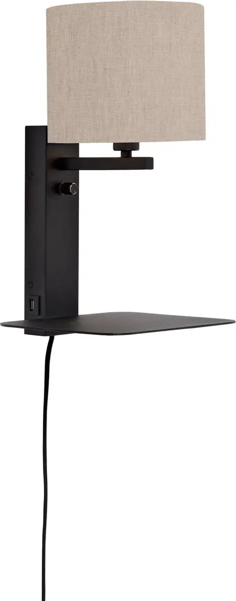 it's about RoMi Wandlamp Florence Naturel/Zwart