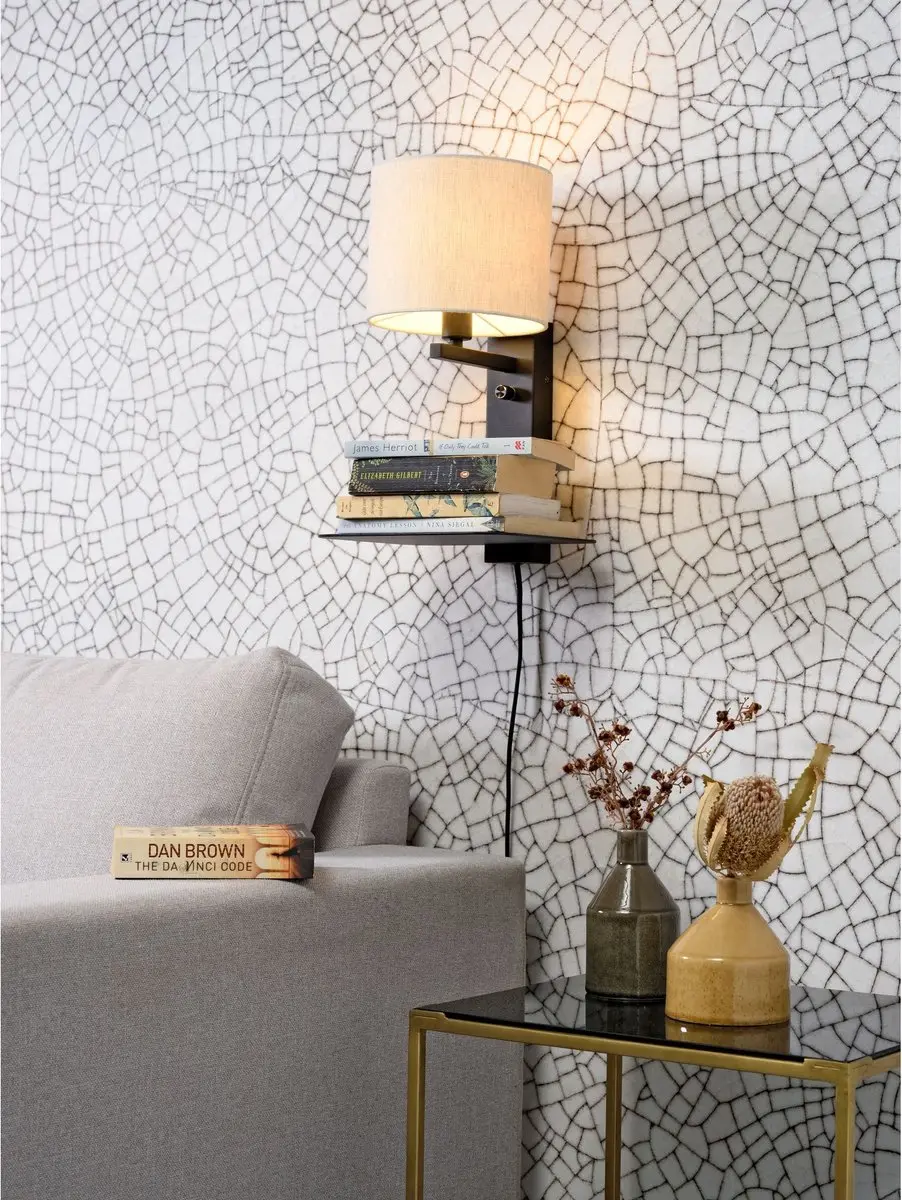 it's about RoMi Wandlamp Florence Naturel/Zwart - afbeelding 3 van 6