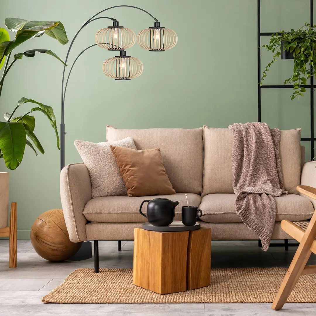 Steinhauer Trendy Vloerlamp Silva 3821ZW - 3x40W - Zwart - afbeelding 6 van 6