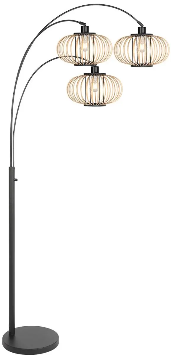 Steinhauer Trendy Vloerlamp Silva 3821ZW - 3x40W - Zwart