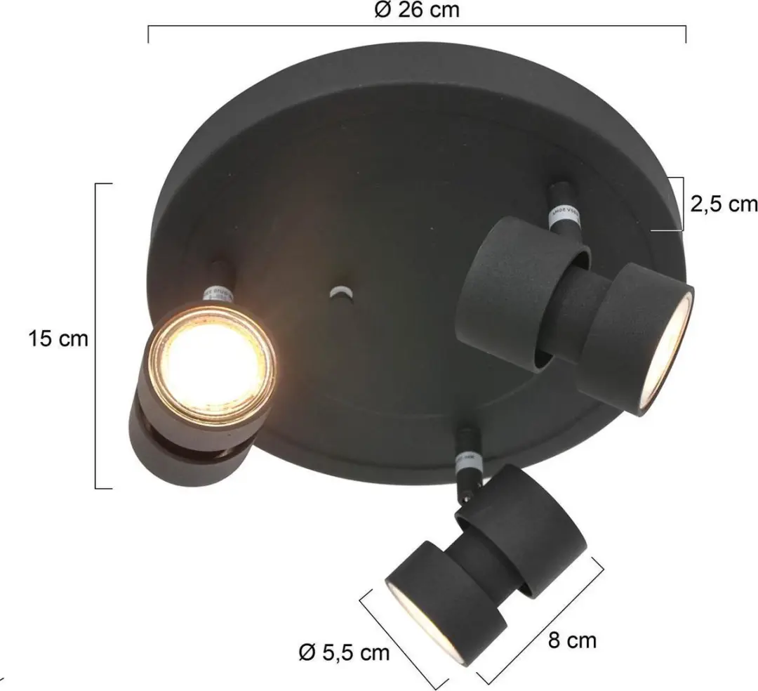 Steinhauer Natasja LED Spot - Zwart - afbeelding 6 van 6