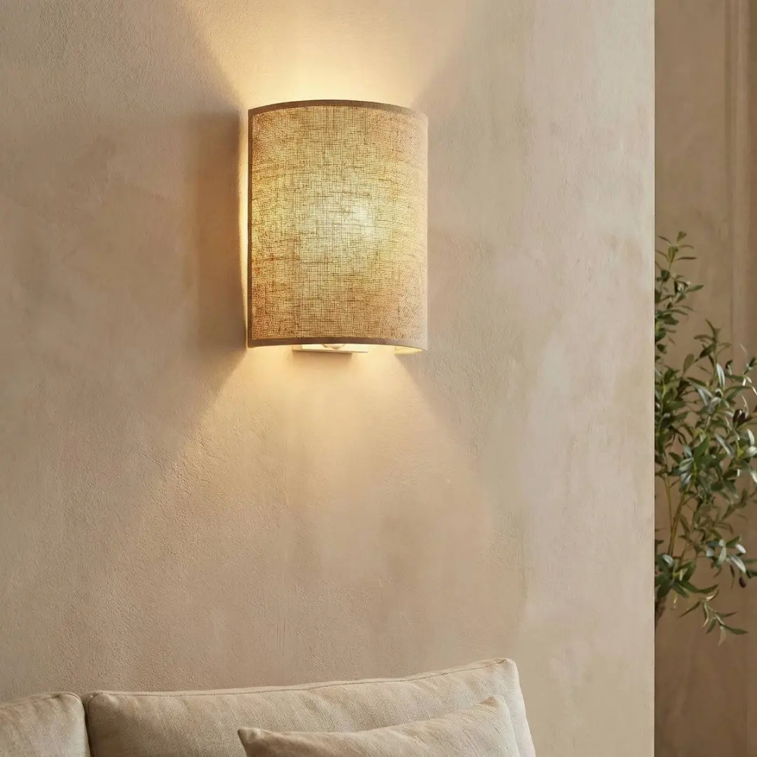 Euluna Wandlamp Jute Textiel 1 Lichtpunt