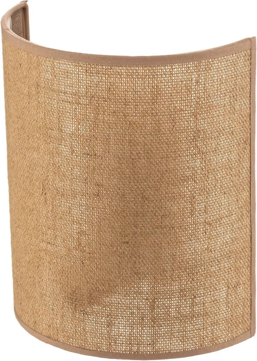 Euluna Wandlamp Jute Textiel 1 Lichtpunt - 24 cm - E27 - Natuurlijk Bruin