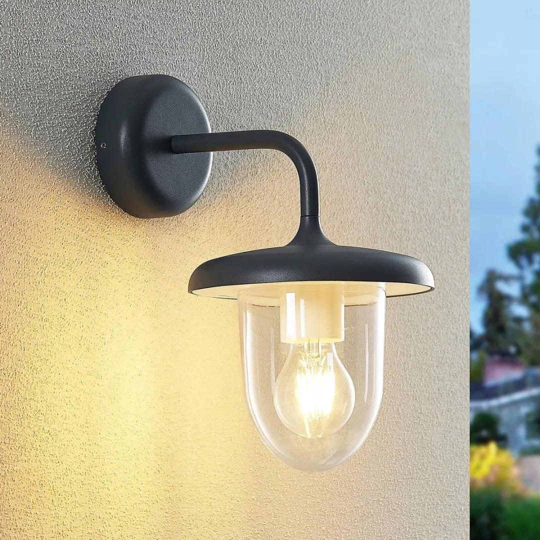 PRIOS Wandlamp Buiten 1 Licht E27 - Donkergrijs