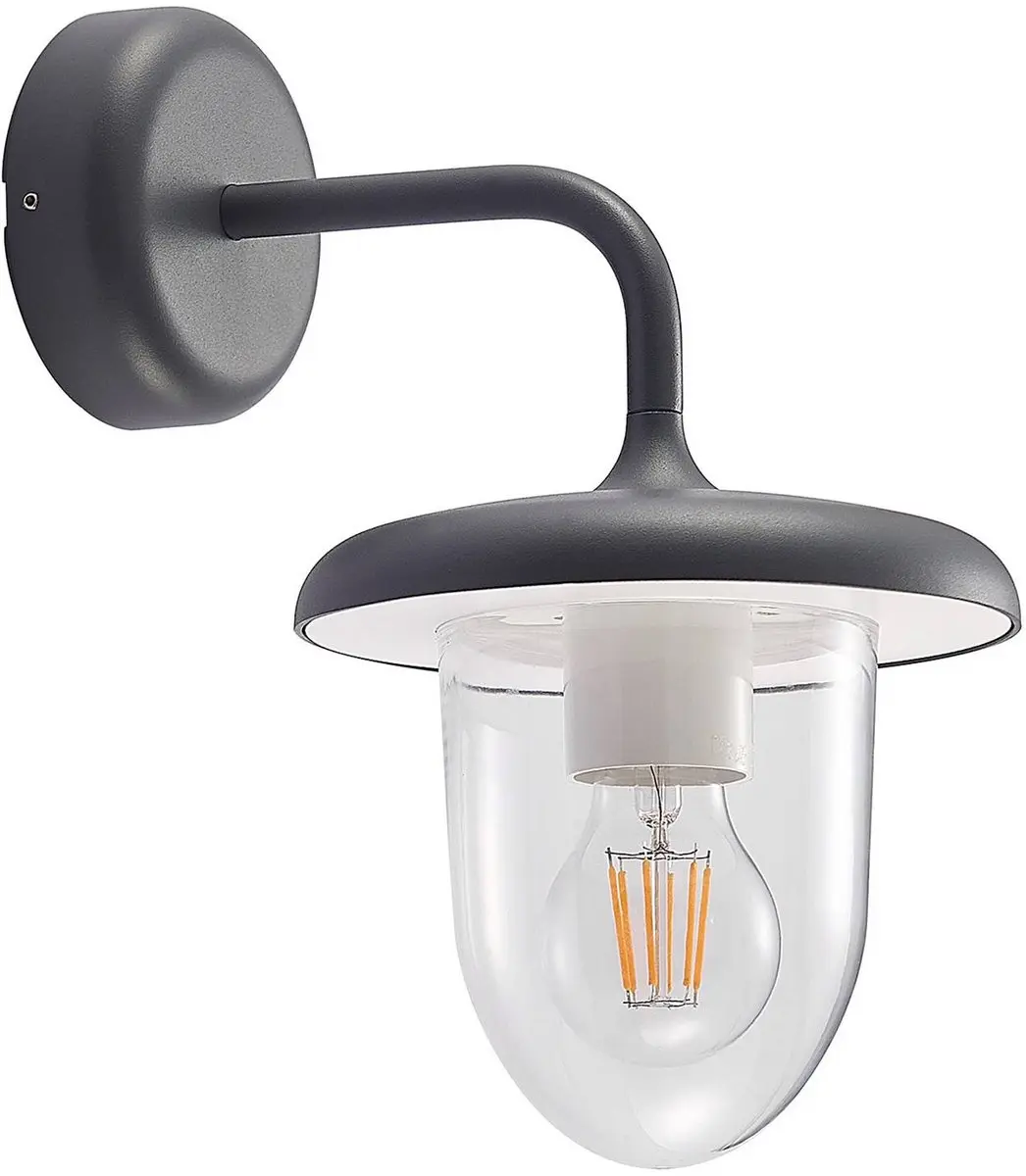 PRIOS Wandlamp Buiten 1 Licht E27 - Donkergrijs