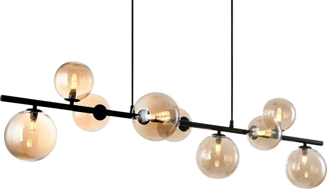 Freelight Calcio 9 Hanglamp 125cm - 9x G9 LED Warm Wit - Zwart