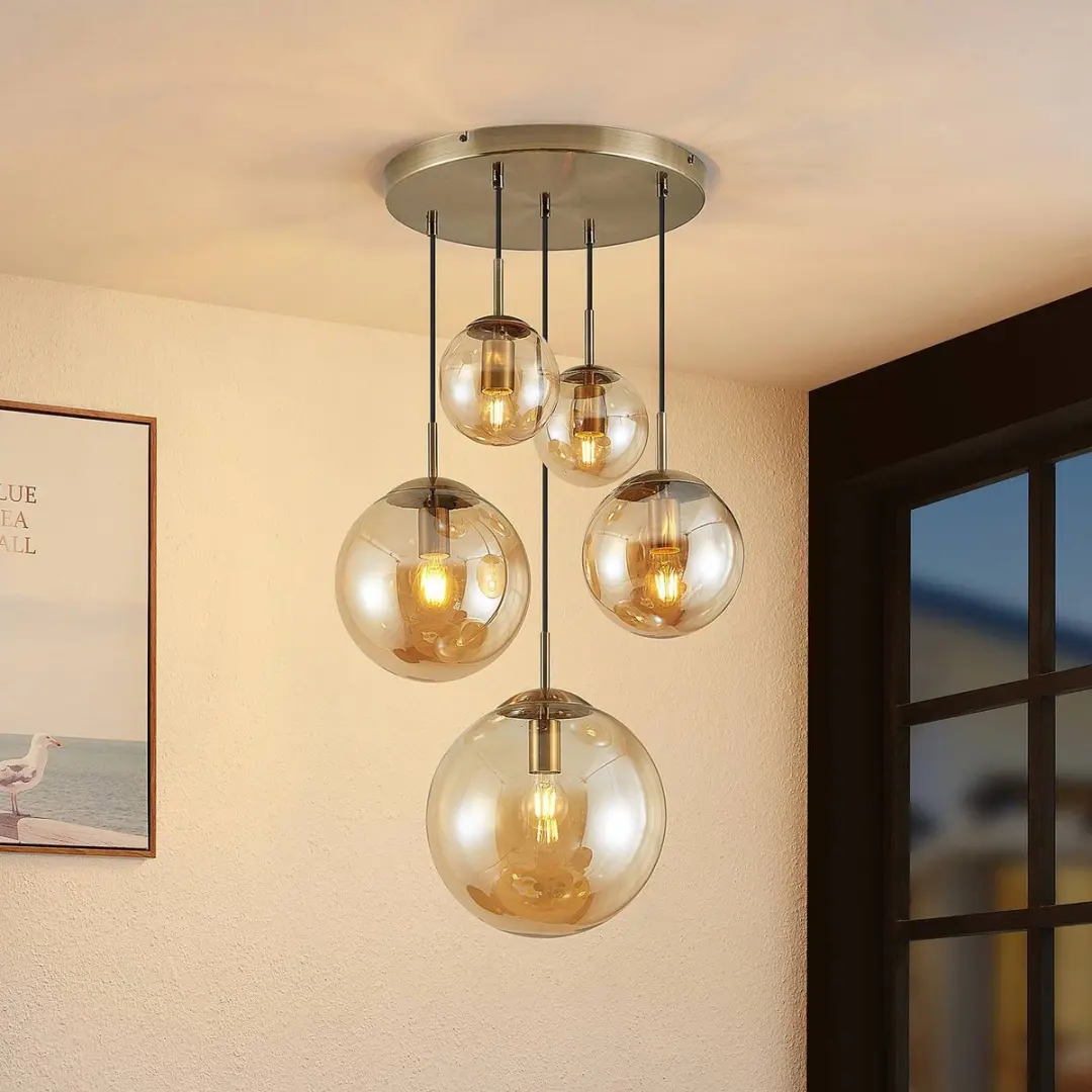 Lindby Hanglamp 5-lichts Glas Staal