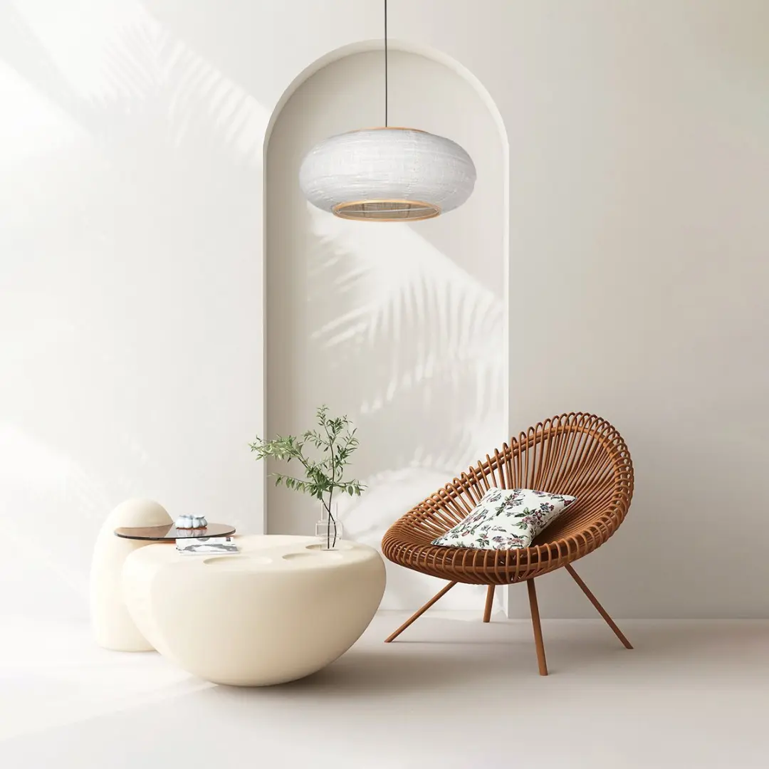 Steinhauer Silva Alba Hanglamp - Ø60cm - Zwart/Linnen