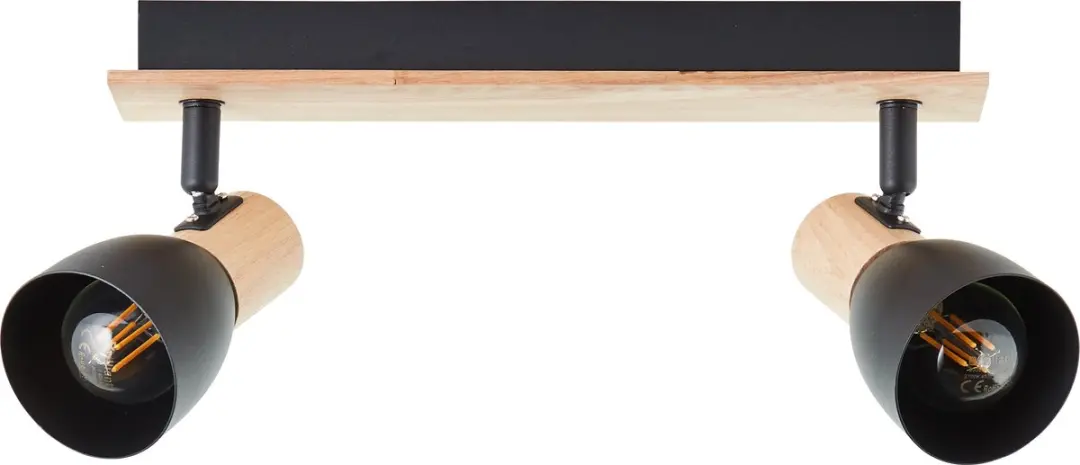 Brilliant Daintree Spot Bar Lamp 2x28W - Zwart/Bruin