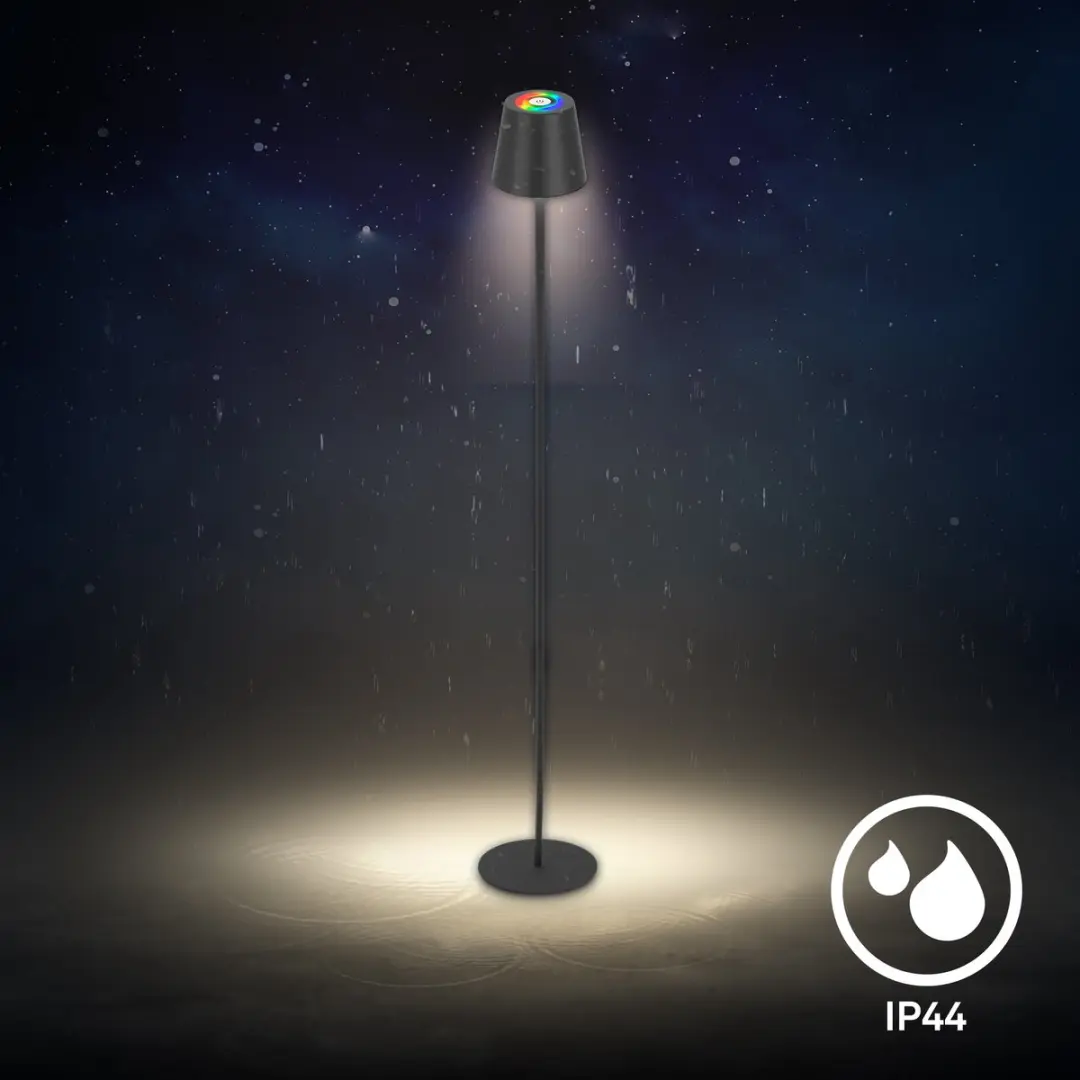Briloner Oplaadbare RGB Vloerlamp - Zwart
