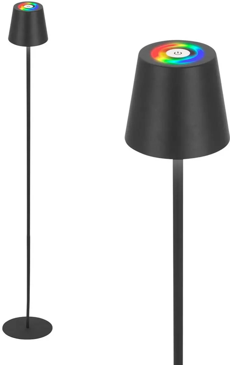 Briloner Oplaadbare RGB Vloerlamp - Zwart