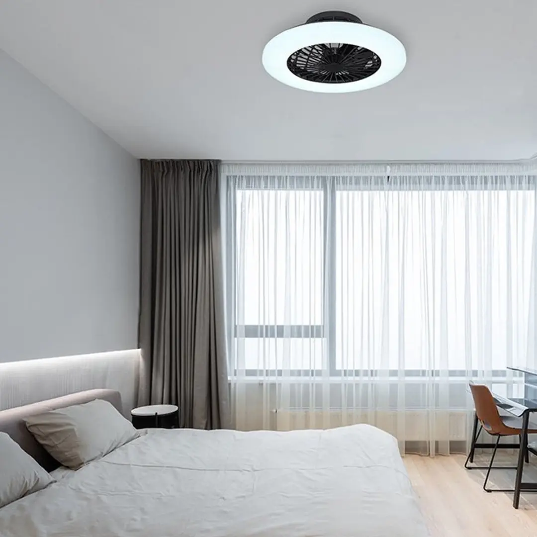 Globo Travo LED Ventilator 52cm - Wit/Zwart - 3000K - 5 Bladen
