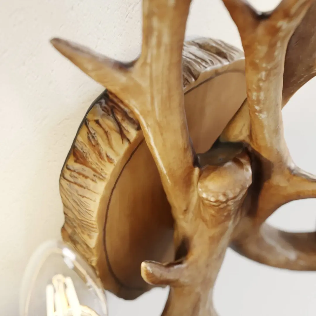 Lindby Wandlamp 2 Lichtpunten E14 - 47cm - Bruin Rustiek