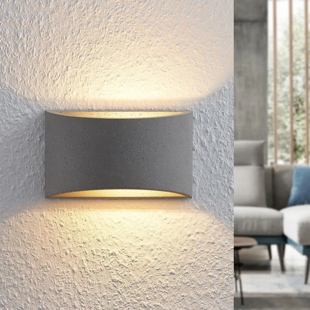 Lindby Wandlamp Beton G9 5W - Grijs
