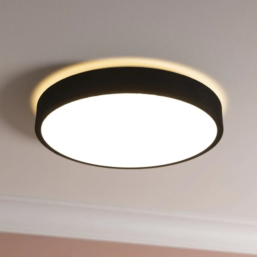 Brilliant Filiz Plafondlamp 24W - Ø38,5cm - Zwart/Wit